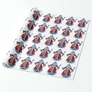 Elegantes Navidades de Santa Regalo Papel de envol
