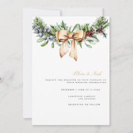 Elegantes Navidades Decor Boda Tarjeta de Invitaci