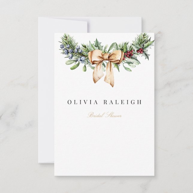 Elegantes Navidades decoran la invitación a la duc (Anverso)