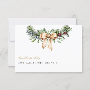 Elegantes Navidades Decoran Tarjeta de Bachelorett