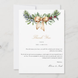 Elegantes Navidades Decoran Winter Gracias Tarjeta