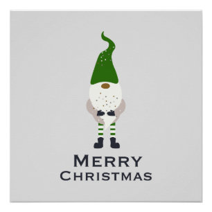Elegantes Navidades Elf Wall Art Poster