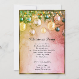 Elegantes Navidades fiesta baubles invitación