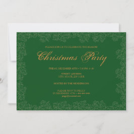Elegantes Navidades Fiesta Green 5x7 Invitación de