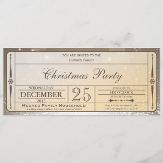 Elegantes Navidades Fiesta Invitación al billete