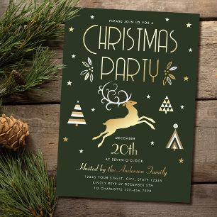 Elegantes Navidades Fiesta Invitación al Relieve m