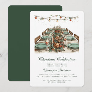 Elegantes Navidades Fiestas - Invitación a la cena