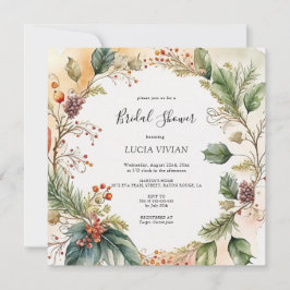 Elegantes Navidades florales invitaciones a ducha 