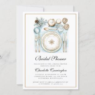 Elegantes Navidades Invitación a la ducha de novia