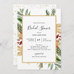 Elegantes Navidades Invitación a la ducha de novia
