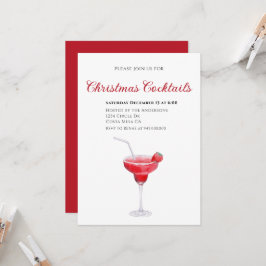 Elegantes Navidades Invitación a la fiesta de cóct