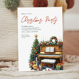 Elegantes Navidades Invitación al Piano Party
