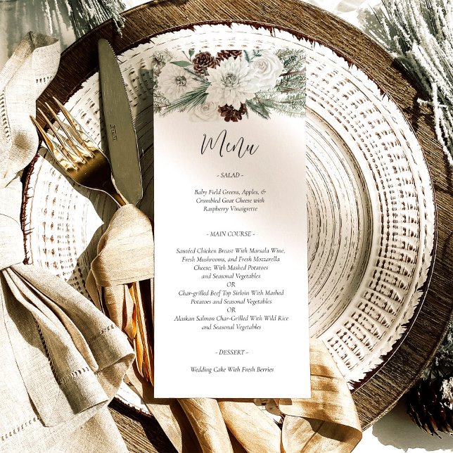 Elegantes Navidades Menú Boda de Winter Pines (Subido por el creador)