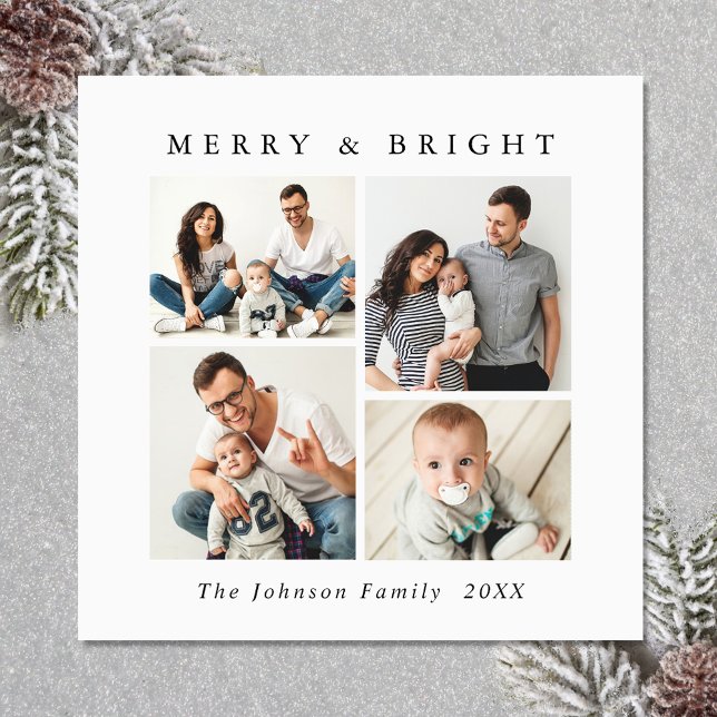 Elegantes Navidades Minimalistas 4 Tarjeta magnéti (Zazzle Elegant Minimalist Christmas 4 PHOTO Magnetic )