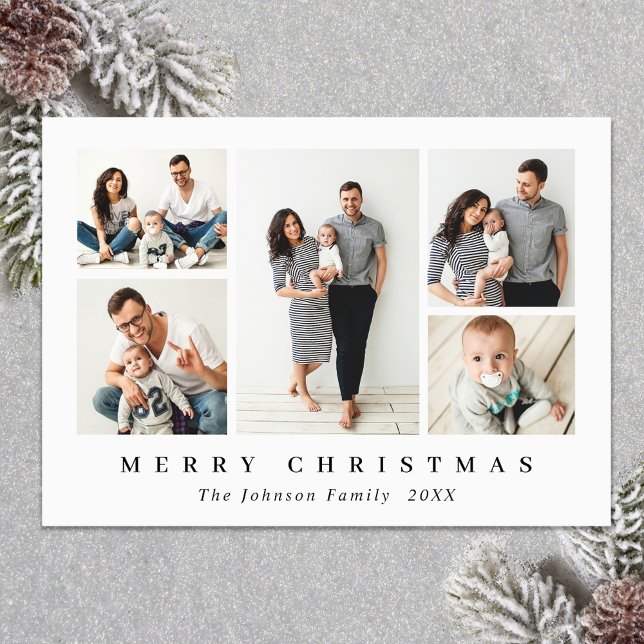 Elegantes Navidades Minimalistas 5 Tarjeta magnéti (Zazzle Elegant Minimalist Christmas 5 PHOTO Magnetic Card )