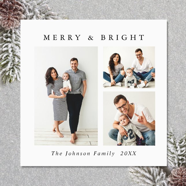 Elegantes Navidades Minimalistas Tarjeta magnética (Zazzle Elegant Minimalist Christmas 3 PHOTO Magnetic)