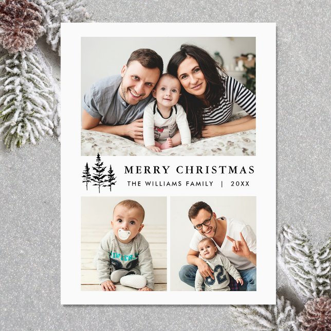 Elegantes Navidades Minimalistas Tarjeta magnética (Zazzle Elegant Minimalist Christmas 3 PHOTO Magnetic Card)