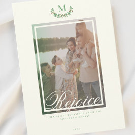 Elegantes Navidades monograma foto Tarjeta de vaca