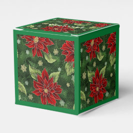 Elegantes Navidades Poinsettia Caja de Favor de Cu