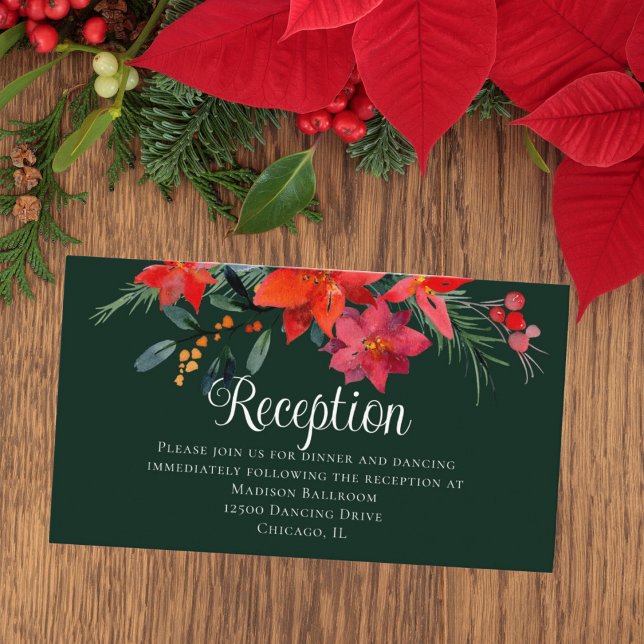 Elegantes Navidades Recepción de Boda Verde Floral (Subido por el creador)