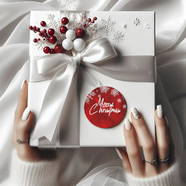 Elegantes Navidades rojos copos de nieve Pegatina