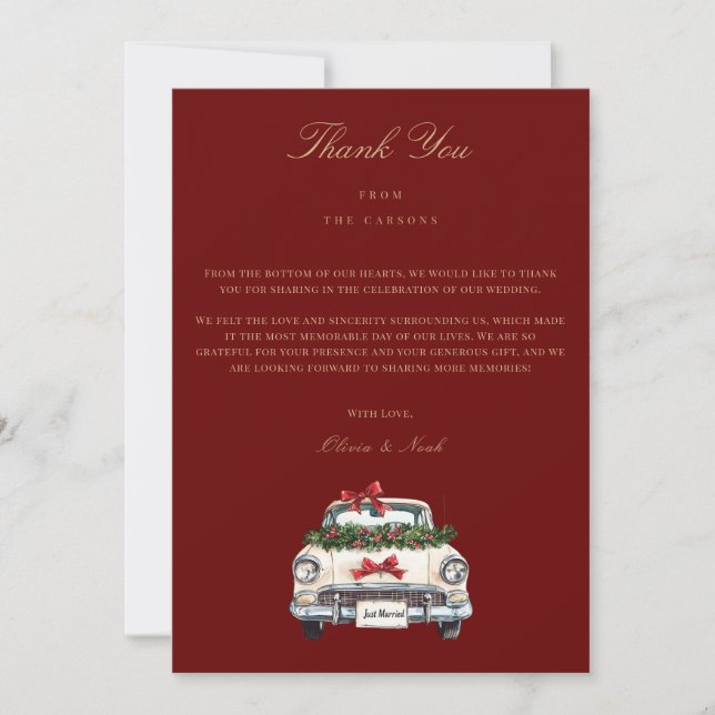 Elegantes Navidades Rojos Decoración Tarjeta de ag (Anverso)