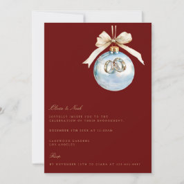 Elegantes Navidades Rojos Decoran Invitación a Com