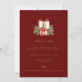 Elegantes Navidades Rojos Decoran Invitación a Com