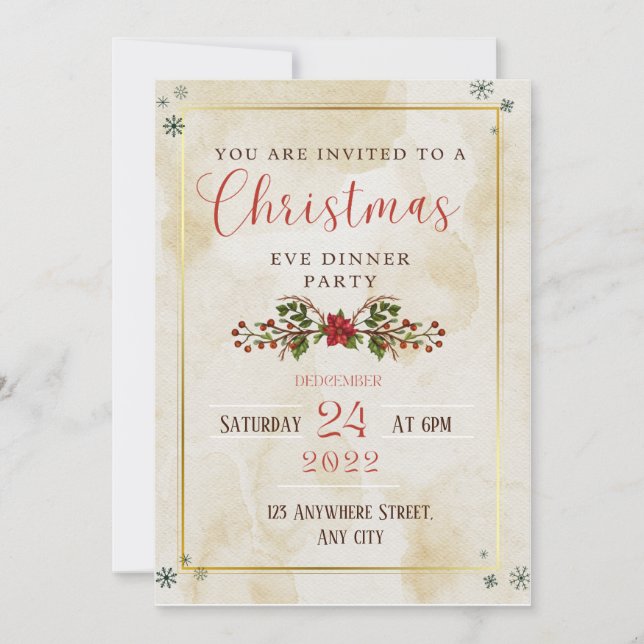 Elegantes navidades rusos invitan a una fiesta (Anverso)
