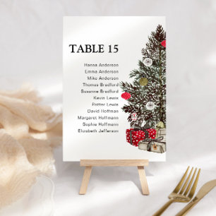 Elegantes Navidades Tabla Números de tarjetas de a