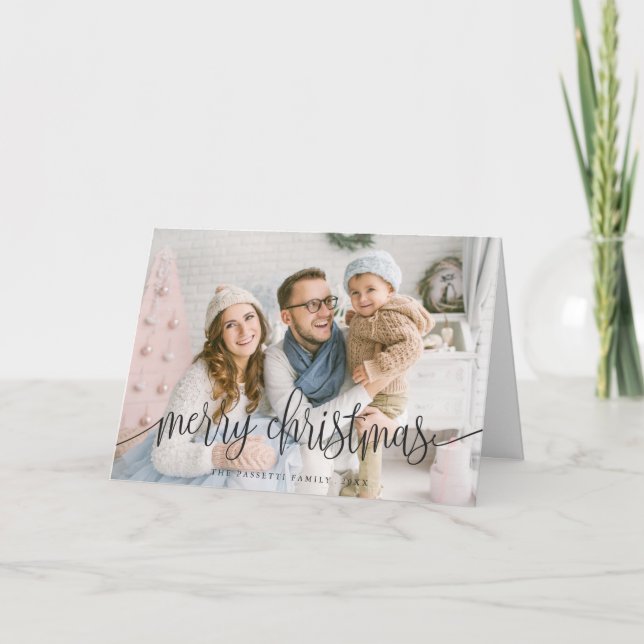 Elegantes Navidades Tarjeta de felicitación de fot (Anverso)