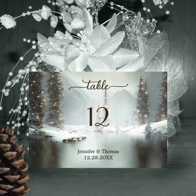 Elegantes Navidades Tarjeta de número de mesa de i (Subido por el creador)