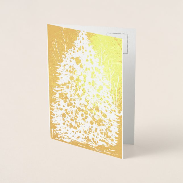 Elegantes Navidades tarjeta de Relieve metalizado  (Anverso)