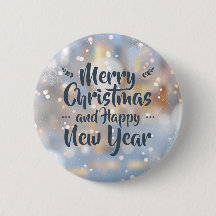 Elegantes Navidades y Feliz Año Nuevo | Botón Pin