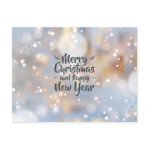 Elegantes Navidades y Feliz Año Nuevo | Postal