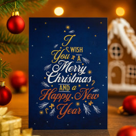 Elegantes Navidades y tarjeta de felicitación de A