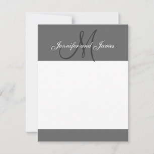 Elegantes nombres de monogramas grises tarjetas de