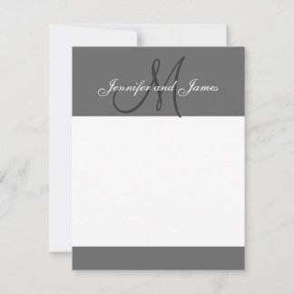 Elegantes nombres de monogramas grises tarjetas de