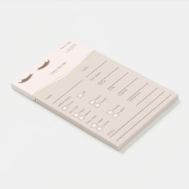 Elegantes notas Post-it® beige y doradas para clie