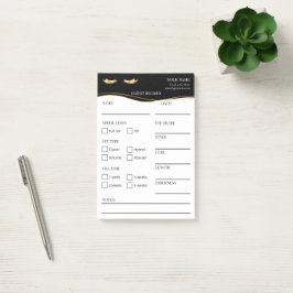 Elegantes notas Post-it® negras y doradas para cli