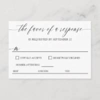 Elegantes opciones de comida para RSVP de boda con