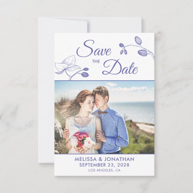 Elegantes orquídeas floral moderna foto periwinkle (Anverso)