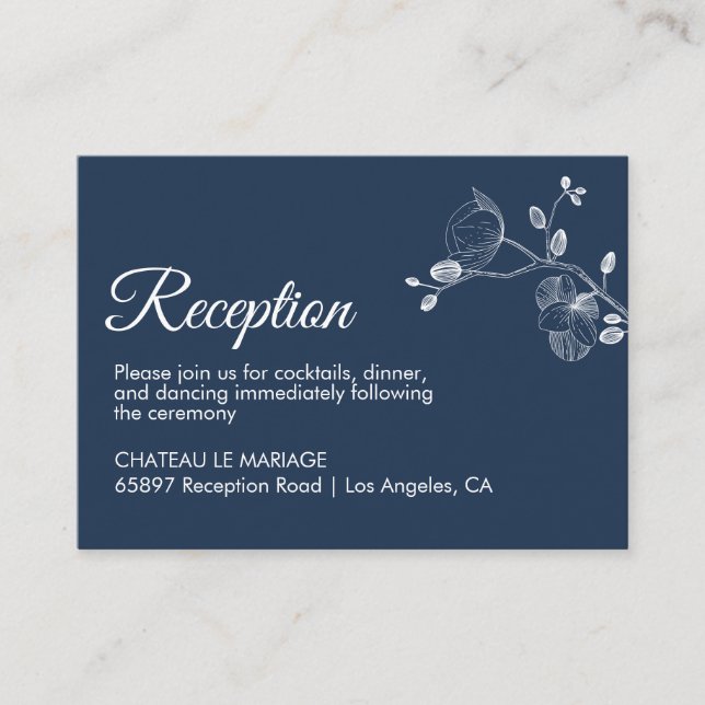 Elegantes orquídeas floridas recepción moderna y s (Anverso)