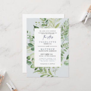 Elegantes padres de Eucalipto Invitación de boda a