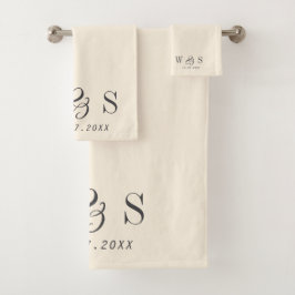 Elegantes parejas de bodas iniciales crema natural