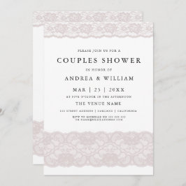 Elegantes Parejas Modernas De Lace Rosa Invitación