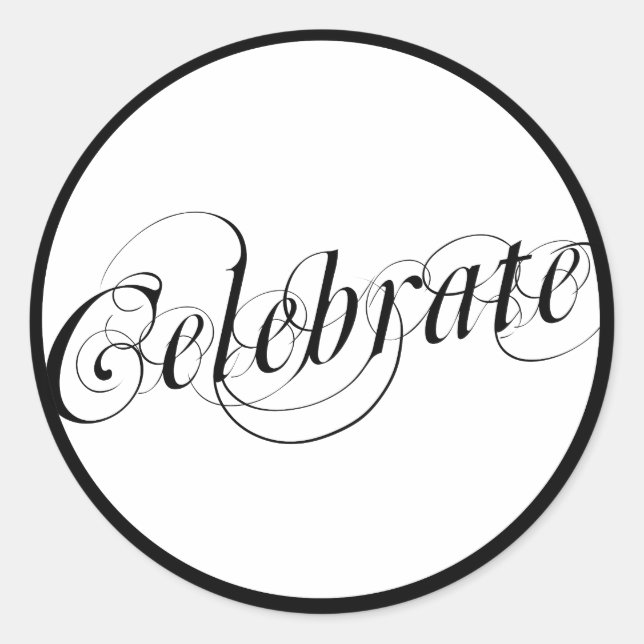 Elegantes Pegatinas de Black & White Celebran (Anverso)