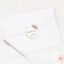 Elegantes pegatinas de boda floral