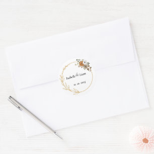Elegantes pegatinas de boda floral