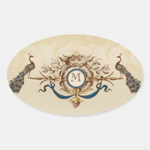 Elegantes pegatinas de casamiento con monograma